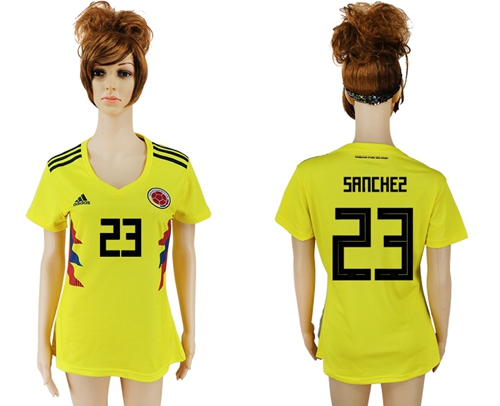 Women's Colombia #23 Sanchez Home Soccer Country Jersey